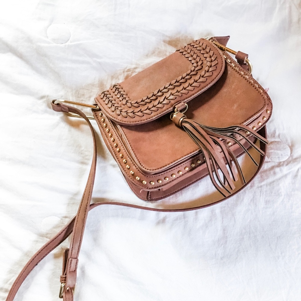 Francesca’s burgundy leather crossbody bag